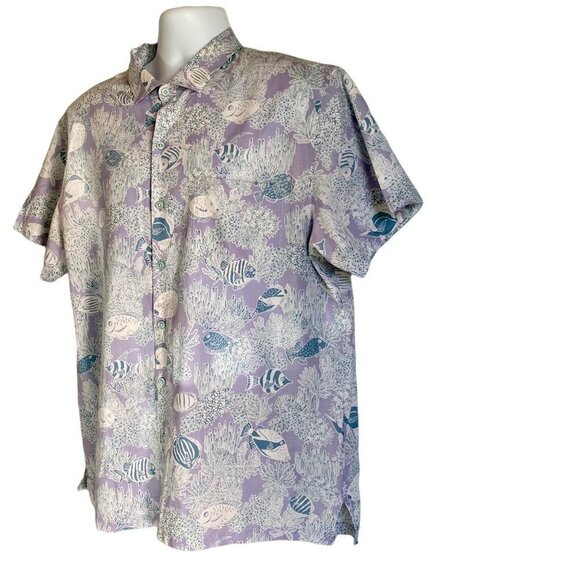 Tori Richard Mens Short Sleeve Button Down Cotton Shirt XL - Picture 5 of 11